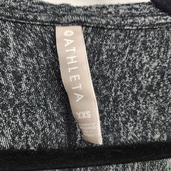 Athleta Hooded Draped Cardigan Black Heathered Long Sleeve Sweater Size XXS - Picture 2 of 4